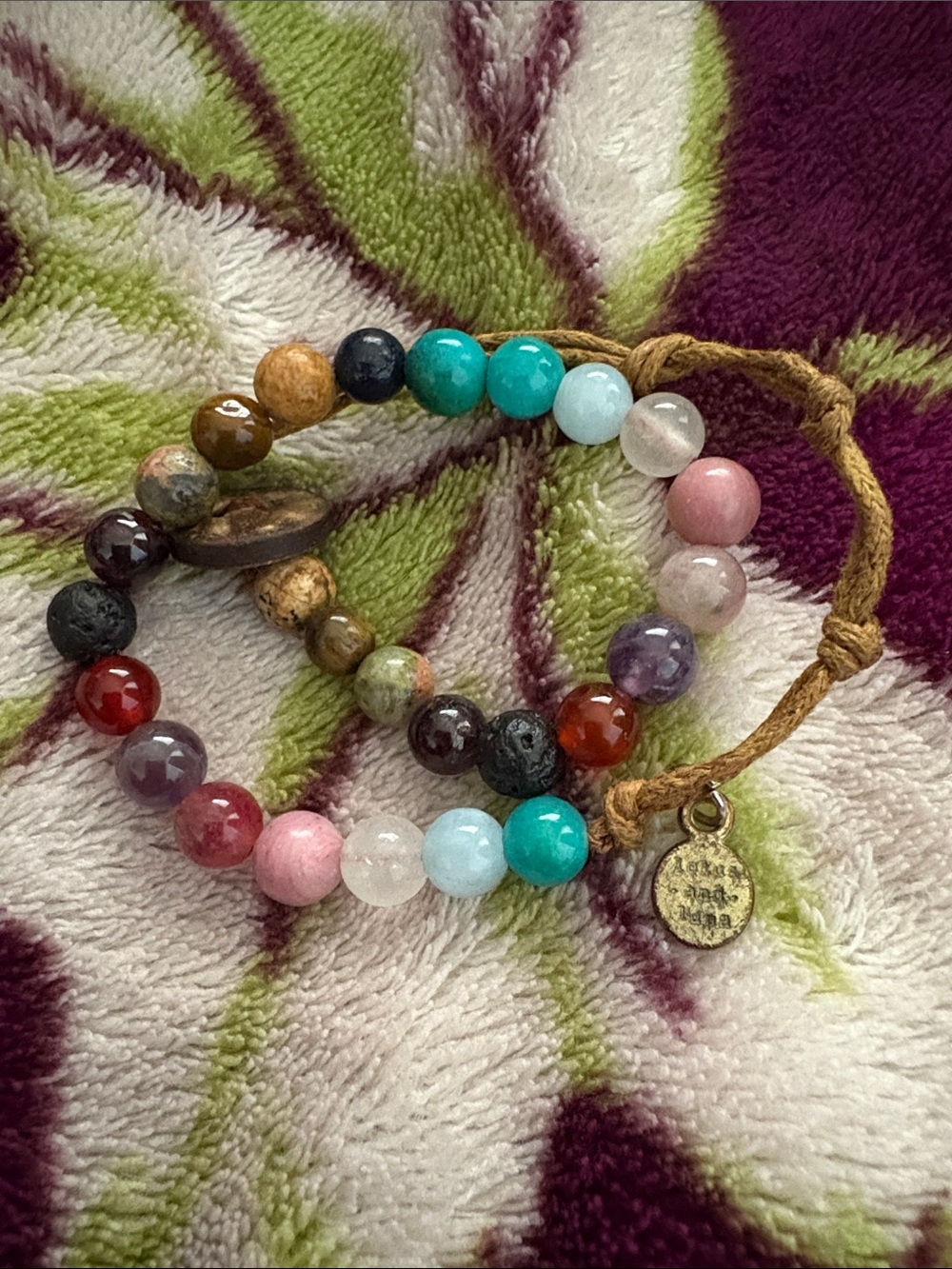 Handmade Multicolor Beaded Bracelet with Charm